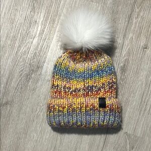 Colorful Knit Kids Beanie with Pom Pom